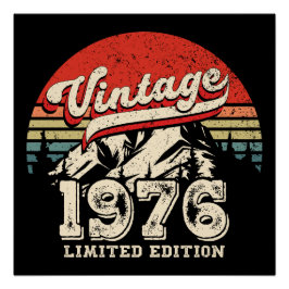 ヴィンテージ 1976 誕生日 レトロ 50歳 アウトドアバースデー ポスター