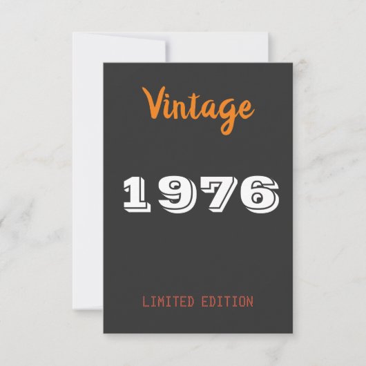 ヴィンテージ 1976 50歳の誕生日 - レトロパーティーグッズ サンキューカード (正面)