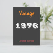 ヴィンテージ 1976 50歳の誕生日 - レトロパーティーグッズ サンキューカード (スタンド正面)