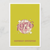 ヴィンテージ 1976 50歳の誕生日 レトロ グリーン 招待状 (裏面)