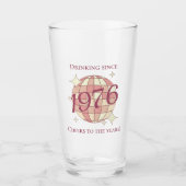 ヴィンテージ 1976 50歳の誕生日 レトロ ビール  タンブラーグラス (正面)