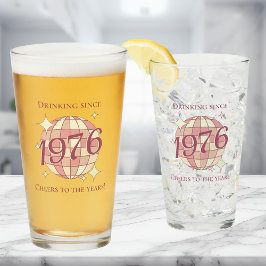 ヴィンテージ 1976 50歳の誕生日 レトロ ビール  タンブラーグラス