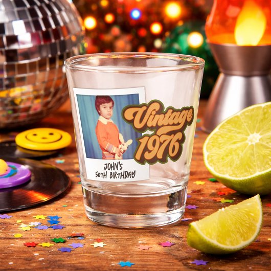 ヴィンテージ 1976 50歳誕生日 フォト ショットグラス