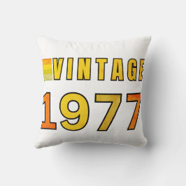 ヴィンテージ 1977 レトロ誕生日デザイン - クラシック70年代スタイル クッション