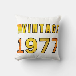 ヴィンテージ 1977 レトロ誕生日デザイン - クラシック70年代スタイル クッション