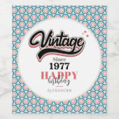 ヴィンテージ- 1977 ワインラベル (シングルラベル)