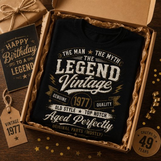 ヴィンテージ 1977 49歳の誕生日おめでとう Tシャツ