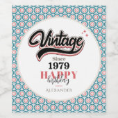 ヴィンテージ- 1979 ワインラベル (シングルラベル)