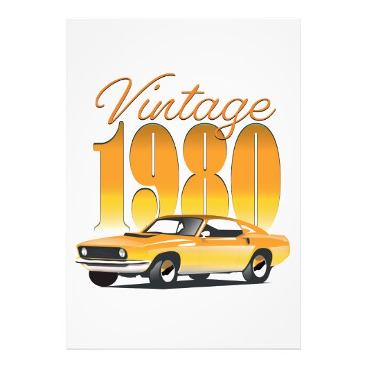 ヴィンテージ 1980 レトロカー フォトプリント            (正面)