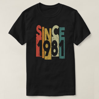 ヴィンテージ 1981 誕生日 リトロ サンセット グラフィックTシャツ Tシャツ