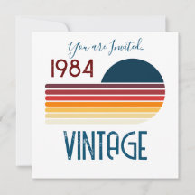 ヴィンテージ 1984 レトロ ストライプ サン 40歳の誕生日