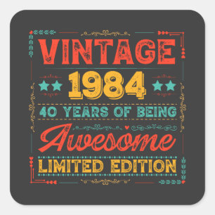 ヴィンテージ 1984 製造 1984年 40歳の誕生日 40年間 スクエアシール