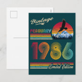 ヴィンテージ 1986年2月 40歳の誕生日 40歳 シーズンポストカード (正面/裏面)