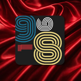 ヴィンテージ 1986 レトロ ストライプ アブストラクト 40歳の誕生日 コースター