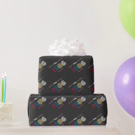 ヴィンテージ 1986 レトロ ストライプ カラフル 40歳の誕生日  ラッピングペーパー