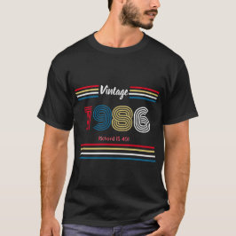 ヴィンテージ 1986 レトロ ストライプ カラフル 40歳の誕生日  Tシャツ