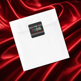 ヴィンテージ 1986 レトロ ストライプ 40歳の誕生日パーティー スクエアシール