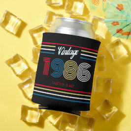 ヴィンテージ 1986 レトロ ストライプ 40歳の誕生日記念品 缶クーラー