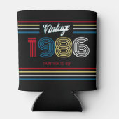 ヴィンテージ 1986 レトロ ストライプ 40歳の誕生日記念品 缶クーラー (裏面)