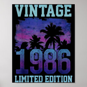 ヴィンテージ 1986 限定版 40歳の誕生日 40周年 ポスター