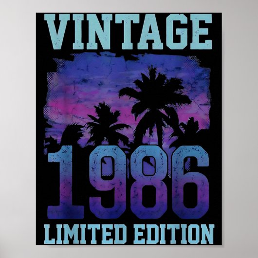 ヴィンテージ 1986 限定版 40歳の誕生日 40周年 ポスター (正面)