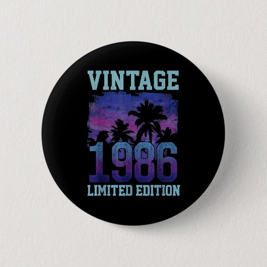 ヴィンテージ 1986 限定版 40歳の誕生日 40周年 缶バッジ (正面)