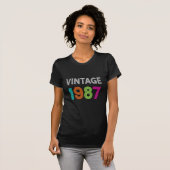 ヴィンテージ 1987年生まれ マルチカラー 誕生日 Tシャツ (正面フル)