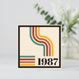 ヴィンテージ 1987年生まれ 40歳の誕生日 レトロストライプ 招待状
