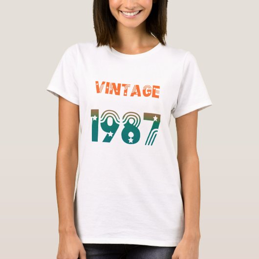 ヴィンテージ 1987 レトロ 誕生年 デザインTシャツ 🔥 Tシャツ (正面)