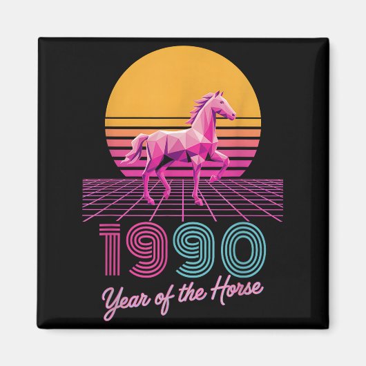 ヴィンテージ 1990 午年 干支 馬 リーダー CNY 十二支 マグネット (正面)