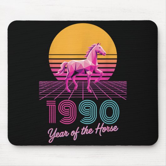 ヴィンテージ 1990 午年 馬 干支 マウスパッド (正面)