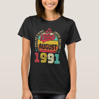 ヴィンテージ 1991年8月生まれ 最高の31歳誕生日 Tシャツ
