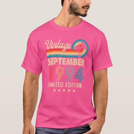 ヴィンテージ 1994年9月 28歳の誕生日 Tシャツ (正面)