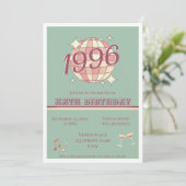 ヴィンテージ 1996年 30歳の誕生日 水色の招待状 招待状 (スタンド正面)