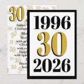 ヴィンテージ 1996 マイルストーン 30歳の誕生日   メニュー (正面/裏面)