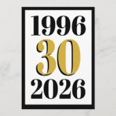 ヴィンテージ 1996 マイルストーン 30歳の誕生日   メニュー (正面)