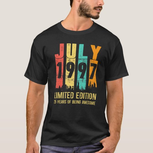 ヴィンテージ 1997年7月 25歳の誕生日 25周年記念 Tシャツ (正面)