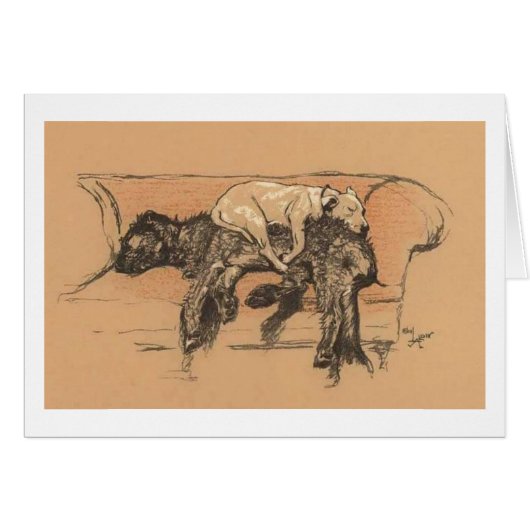 ヴィンテージ- 2匹の犬のための昼寝の時間、 (正面横)