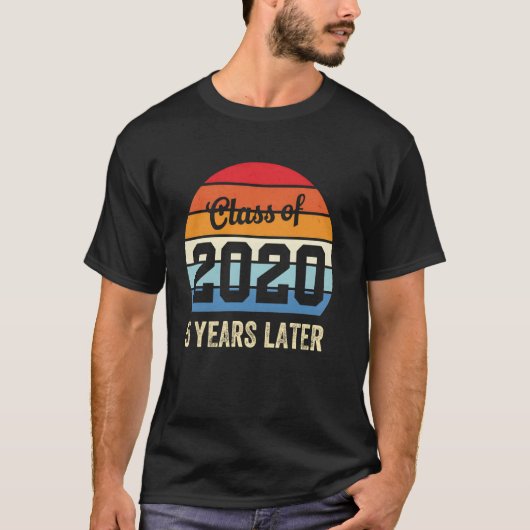 ヴィンテージ 2020年卒業 5年後 同窓会 5年生 Tシャツ (正面)