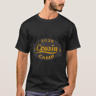 ヴィンテージ 2025 いとこキャンプ ロゴ - 楽しい夏の家族 Tシャツ