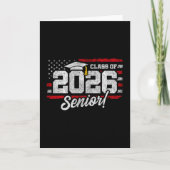 ヴィンテージ 2026年卒業クラス シニア向けタイポグラフィ カード (正面)
