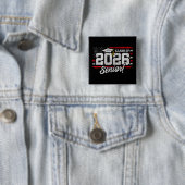 ヴィンテージ 2026年卒業クラス シニア向けタイポグラフィ 缶バッジ (インサイチュ)