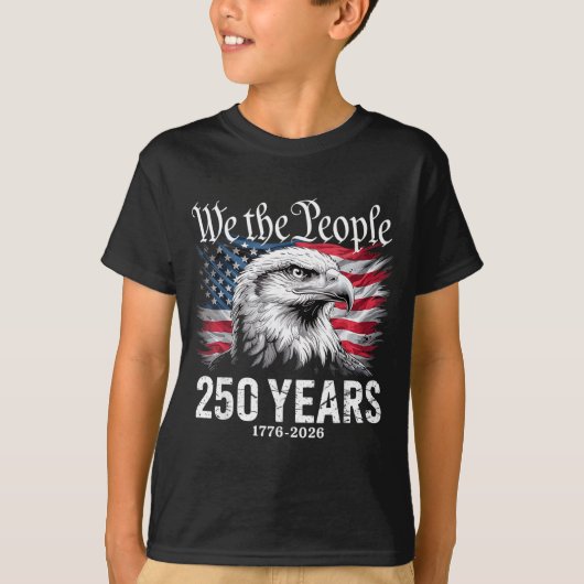 ヴィンテージ 250周年 1776-2026 250歳の誕生日 イーグル Tシャツ (正面)