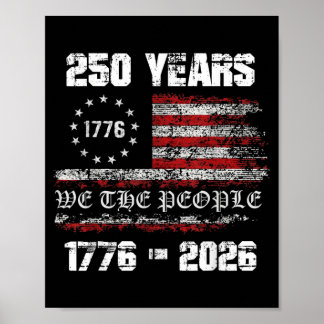 ヴィンテージ 250周年 1776-2026 250歳の誕生日 4 ポスター
