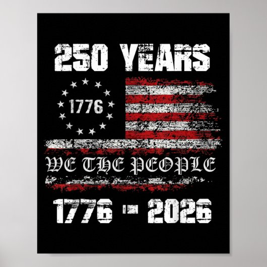 ヴィンテージ 250周年 1776-2026 250歳の誕生日 4 ポスター (正面)