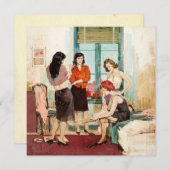 ヴィンテージ「4レディース」フラットノートカード (正面/裏面)