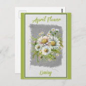 ヴィンテージ 4月 花 ダイジー 花 ポストカード (正面/裏面)