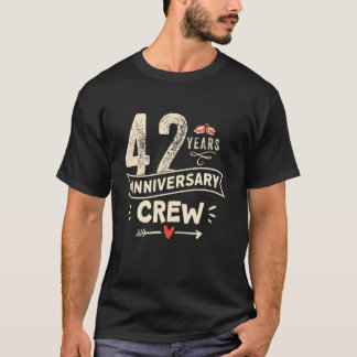 ヴィンテージ 42周年 結婚記念日 クルー ペア Tシャツ