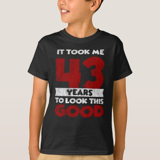 ヴィンテージ 43歳 楽しい43歳の誕生日プレゼント Tシャツ (正面)