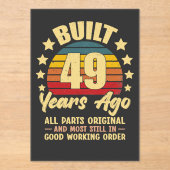 ヴィンテージ 49歳の誕生日 49年前に製造 笑 アクリル招待状 (正面)